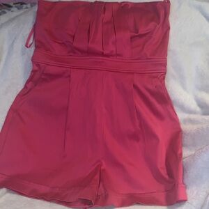 Elegant Pink Strapless Romper